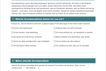 Grundannahmen erkennen und ver&auml;ndern