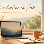 Illustration einer ruhigen B&uuml;ro-Arbeitsplatzszene zum Thema Borderline im Berufsleben