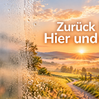Dissoziation und Derealisation symbolisiert durch eine Glasscheibe zwischen warmem Licht und verschwommener Landschaft