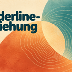 Zwei überlappende Kreise in Terrakotta und Türkis stehen für eine Borderline-Beziehung und Stress abbauen